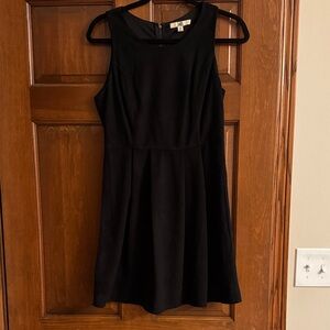 Suede-like Black Sleeveless Dress